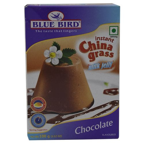Blue Bird Instant China Grass, Milk Jelly & Chocolate Flavoured, 100 G Carton