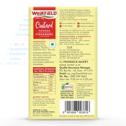 Weikfield Custard Powder Strawberry, 75G