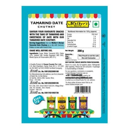 Mother's Recipe Tamarind Date Chutney, 200 g
