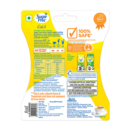 Sugar Free Gold Low Calorie Sweetner, 500 Pellets