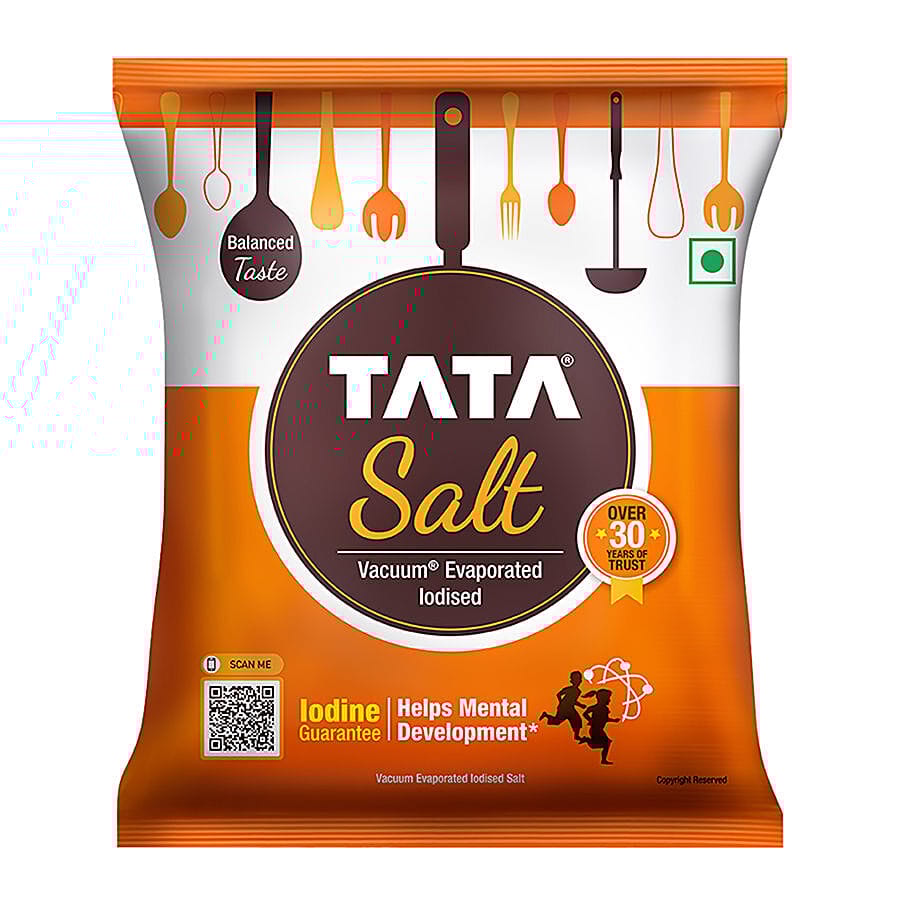 Tata Salt Vacuum Evaporated Iodised Salt, Helps Mental Development, 1 Kg Pouch