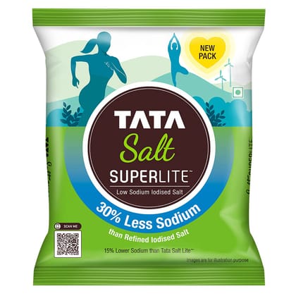 Tata Salt Superlite, 30% Low Sodium Salt, Superlite Namak, 1Kg