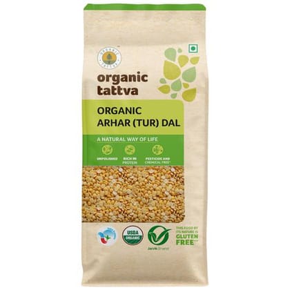 Organic Tattva Arhar/ Toor Dal, 500 G Pouch