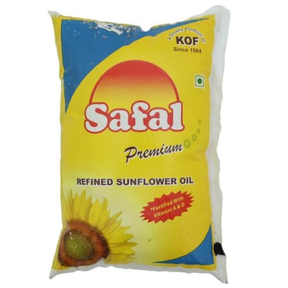 Safal-Kof Safal, Kof Sunflower Oil, Premium Refined, 1 L
