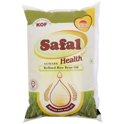 Safal-Kof Safal, Kof Health Refined Rice Bran Oil, Free From Argemone Oil, 1 L Pouch