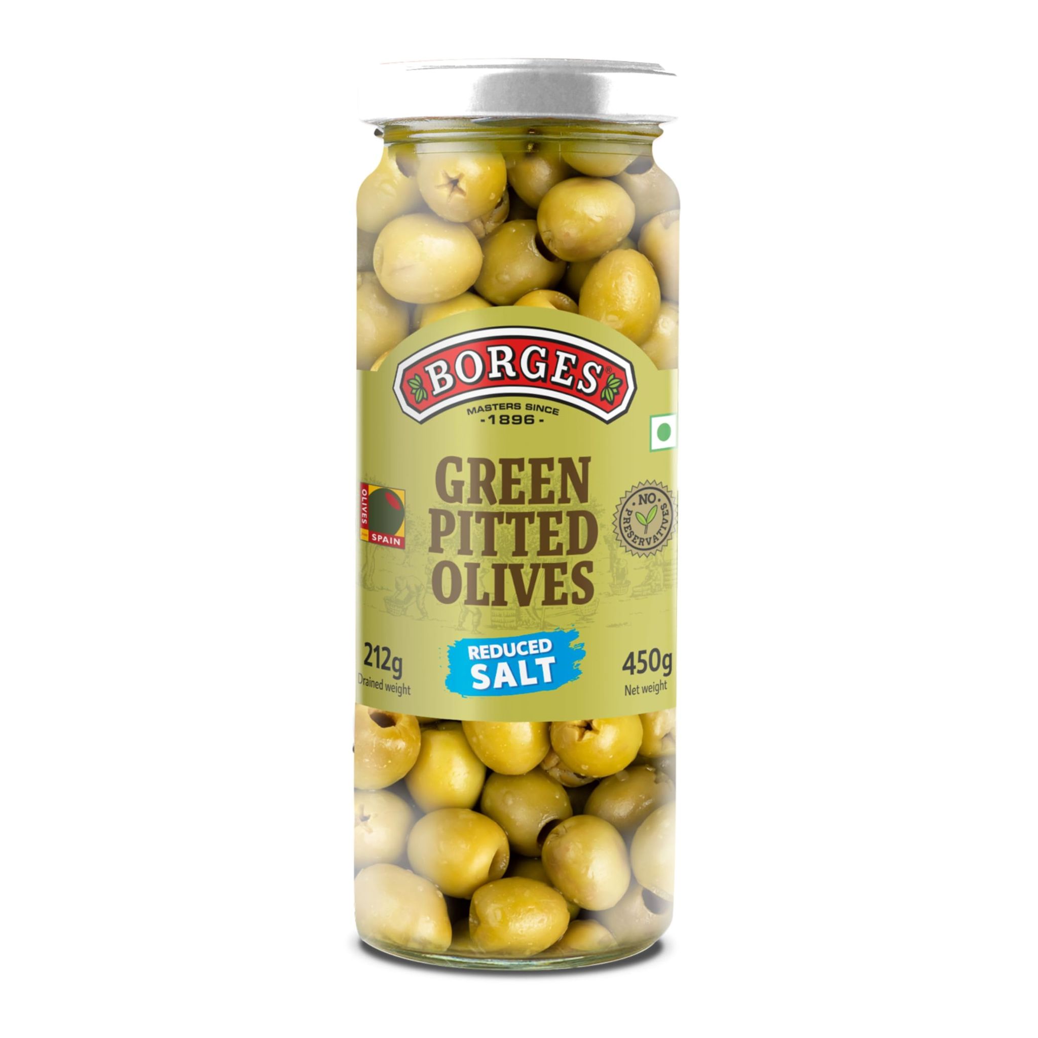 Borges Green Pitted Olives, 450G