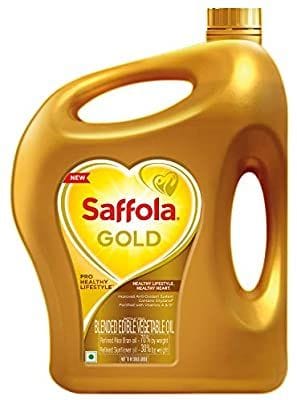 Saffola Gold Blended Edible Vegetable Oil, 5L Can