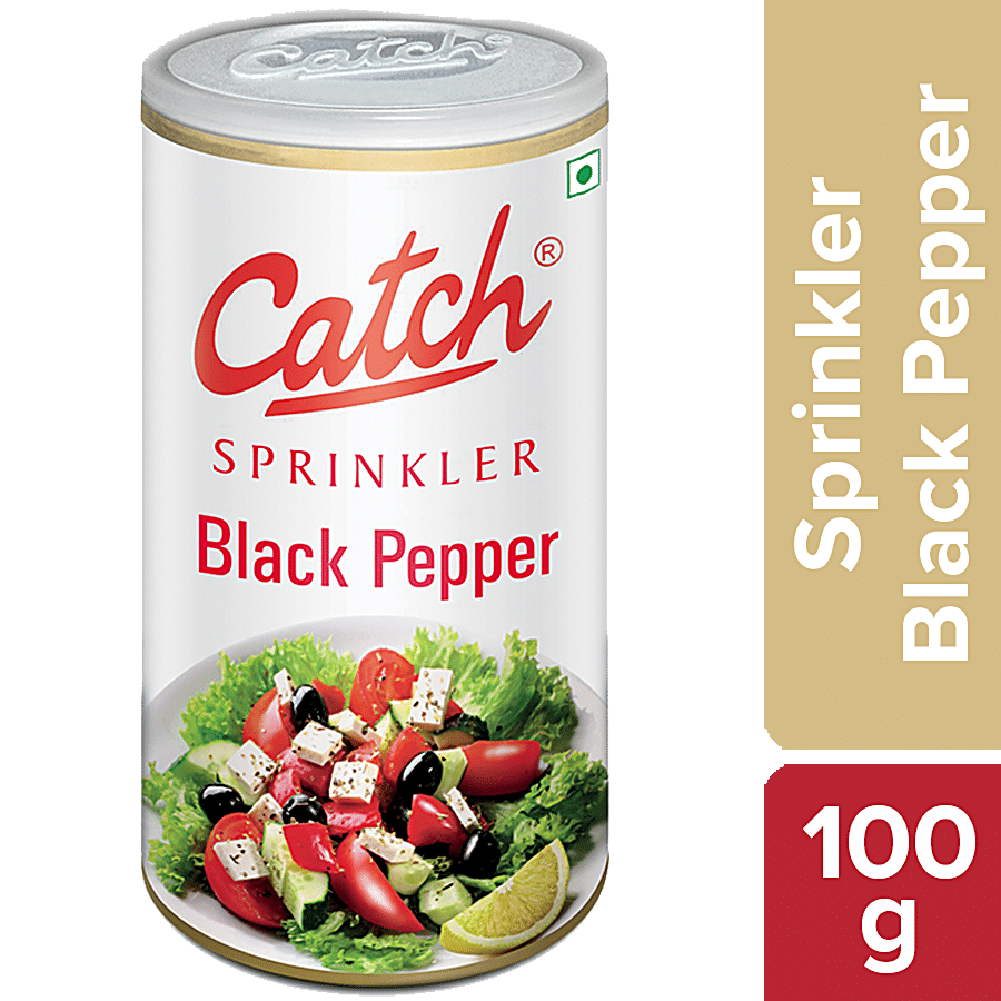 Catch Black Pepper Sprinklers, Adds Flavour & Aroma, 100 G Can
