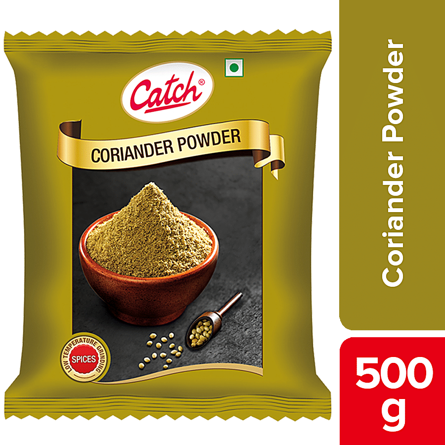 Catch Coriander/Dhaniya Powder, Exotic, Pure Spices, For Cooking, 500 G Pouch