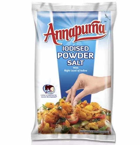 Annapurna Iodised Powder Salt, 1Kg Pack