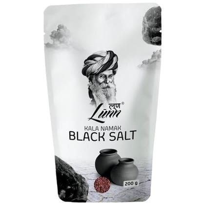 Lunn Black Salt, Fine Grain, 200 G Pouch