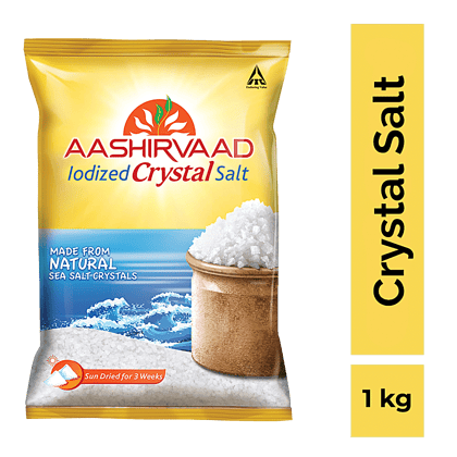 Aashirvaad Iodized Crystal Salt/Uppu, 1 Kg