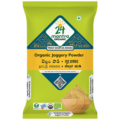 24 Mantra Organic Jaggery/Gur/Shakkar Powder, 500 G