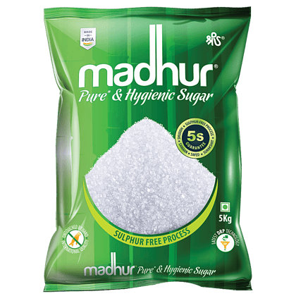 Madhur Sugar/Sakkare, Refined, 5 Kg Pouch