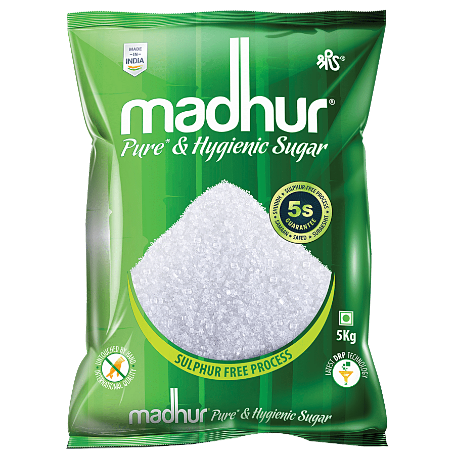 Madhur Sugar/Sakkare, Refined, 5 Kg Pouch