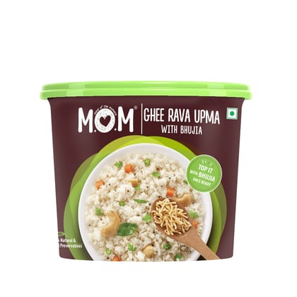 Mom - Meal Of The Moment Mom, Meal Of The Moment, Ghee Rava Upma With Bhujia, 75G, Ready To Eat, Instant Food, No Added Preservatives