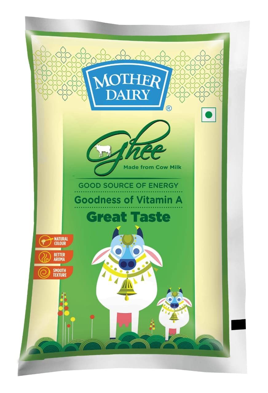 Mother Dairy Cow Ghee Pouch, 1L (1 Kg)