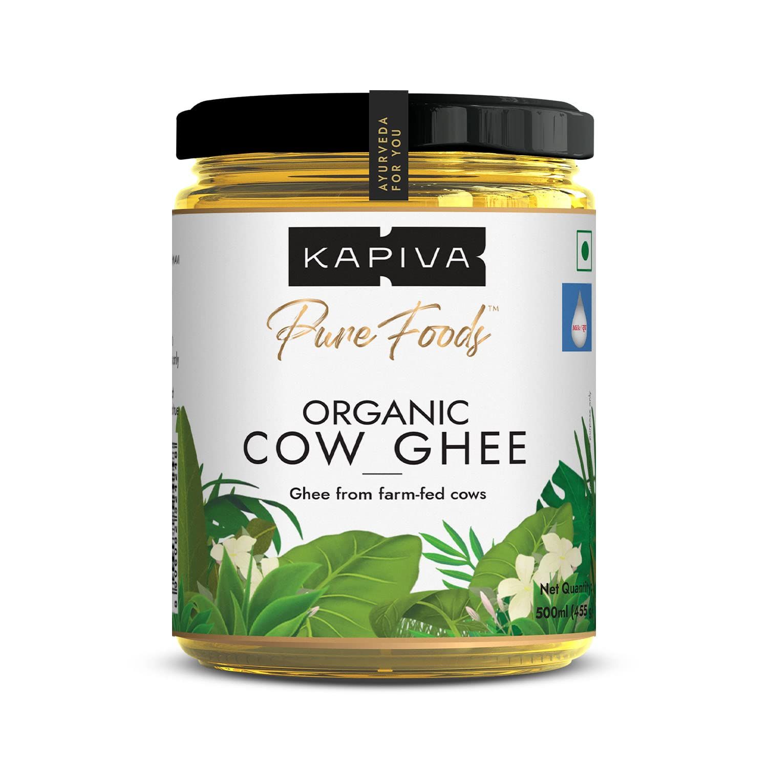 Kapiva 100% Organic Ghee, Good Fats For Healthy Heart, Keto Diet Friendly, 500 Ml