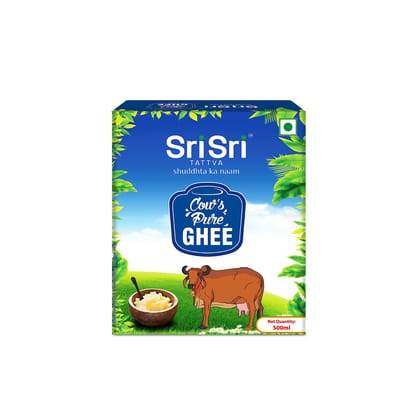 Sri Sri Tattva Shuddhta Ka Naam Sri Sri Tattva Cow Ghee, 500Ml (Pack Of 1), Pure Cow Ghee For Better Digestion And Immunity