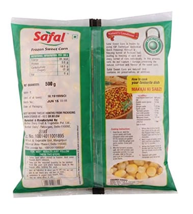 Safal Frozen Vegetables Sweet Corn, 500 G Pack