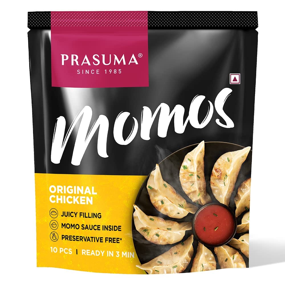 Prasuma Momos Original Chicken, 10 Pieces, Frozen