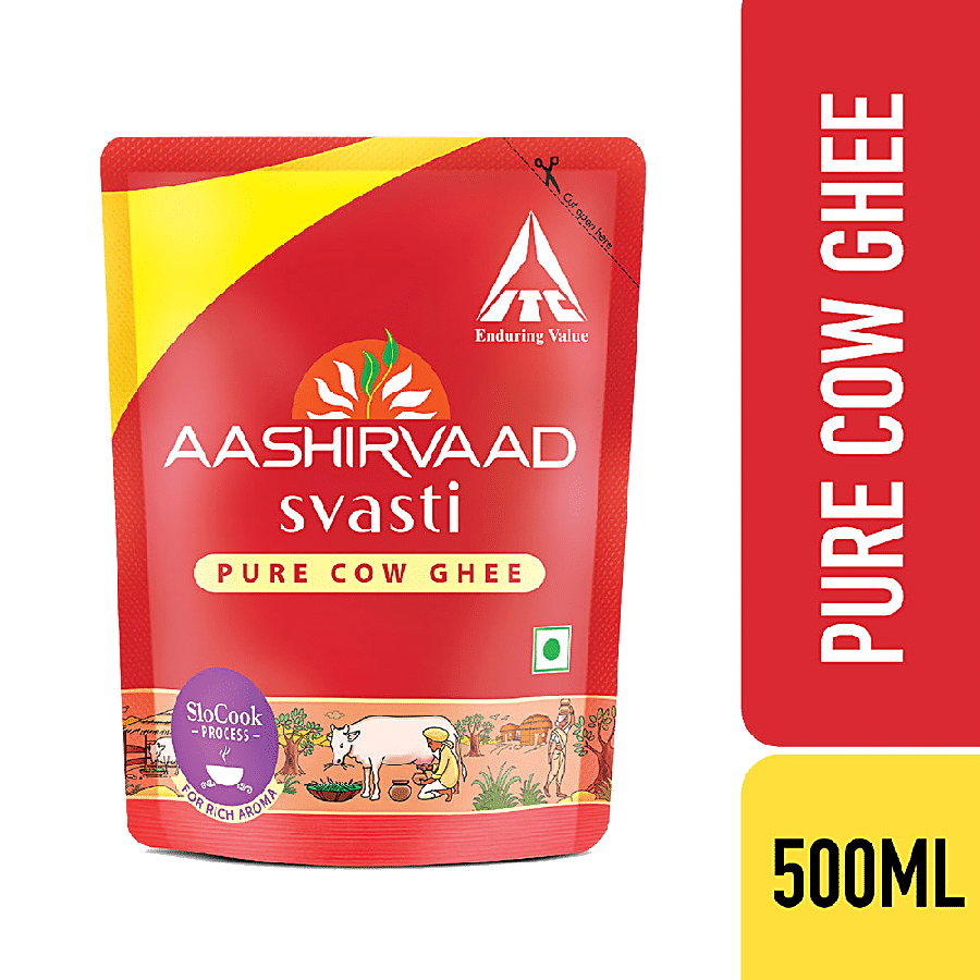 Aashirvaad Svasti Cow Ghee/Tuppa, 500 Ml Pouch