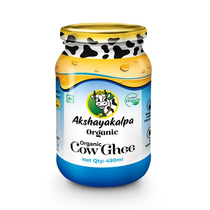 Akshayakalpa Organic Cow Ghee 490 Ml, Pure Organic Ghee, Traditionally, Churned, Chemical, Free, Granular Ghee, Nutritious By Nature