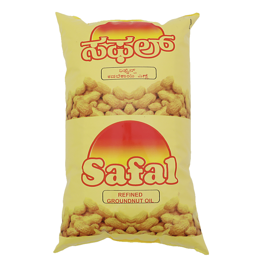 Safal Refined Oil, Groundnut, 1 L Pouch