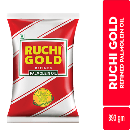 Ruchi Gold Palmolein Oil, 893 G Pouch