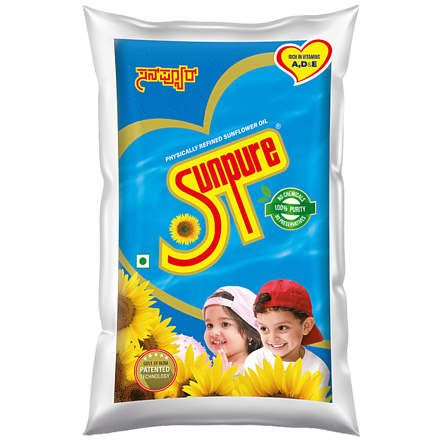 Sunpure Refined Sunflower Oil, 1 L Pouch