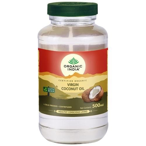 Organic India Virgin Coconut Oil, Fssai, Usda, Organic Certified, Cold Pressed, Centrifuged, 500 Ml