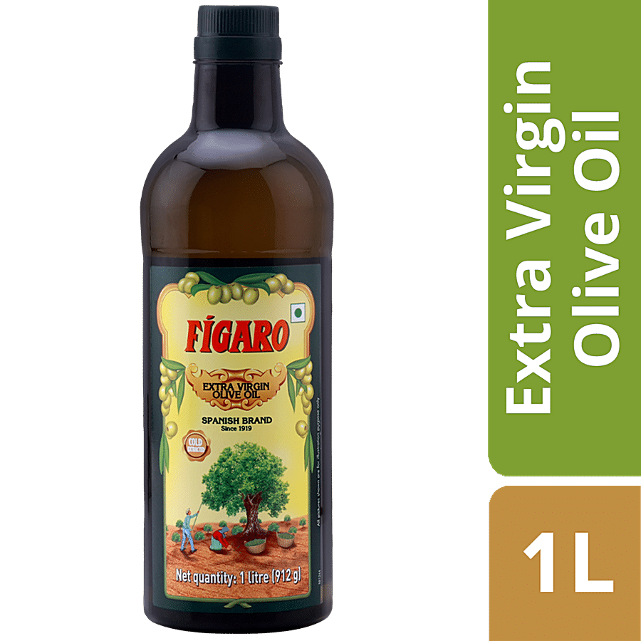 Figaro Extra Virgin Olive Oil, 100% Natural And Cold Extracted, Perfect For Salad, Paratha, Marinade, Imported From Spain, 1L Bottle