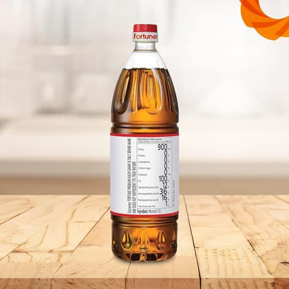Fortune Premium Kachi Ghani Pure Mustard Oil, 1Litre Pet Bottle