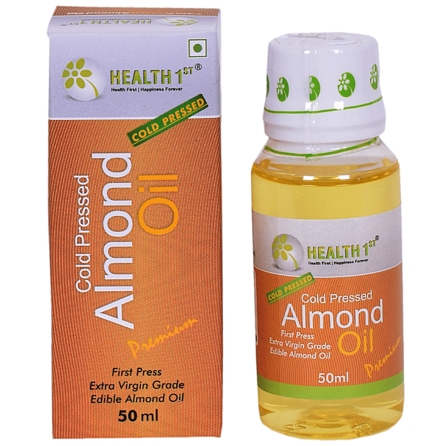 Health 1St Almond Oil, Cold Pressed, 50 Ml Bottle
