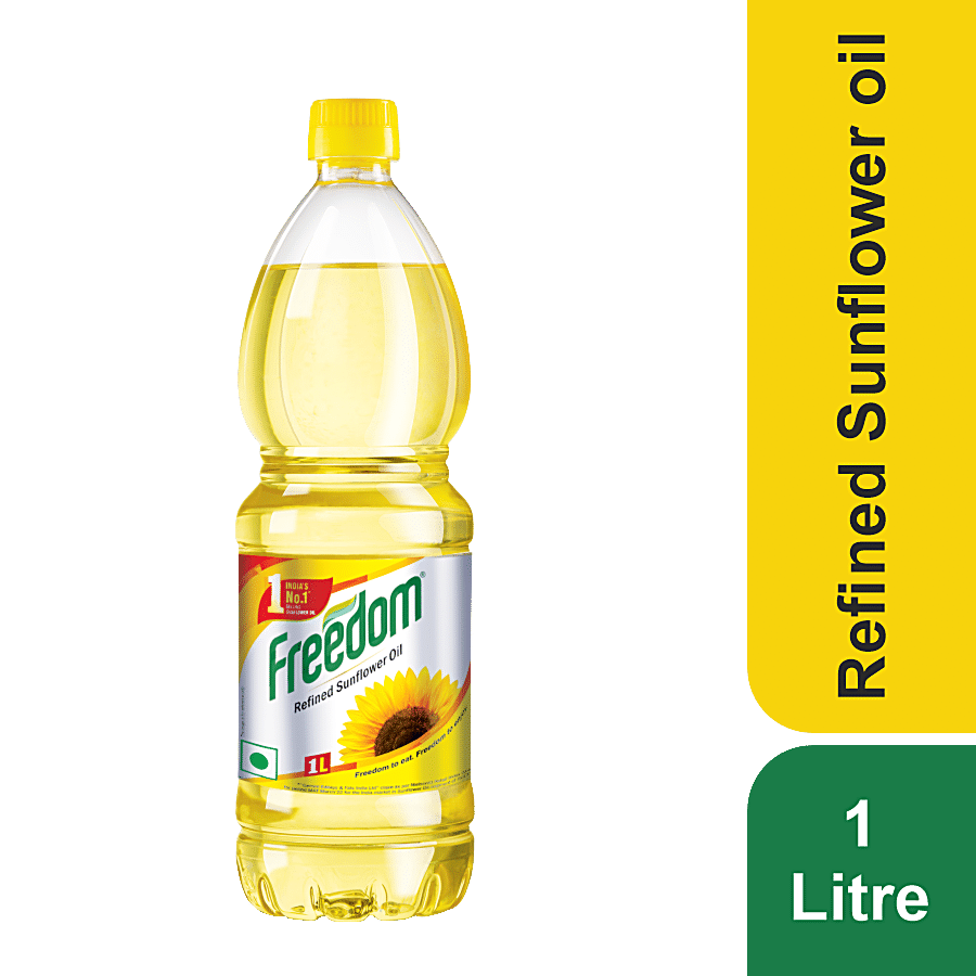 Freedom Refined Sunflower Oil, With Vitamins A, D & E, 1 L Bottle