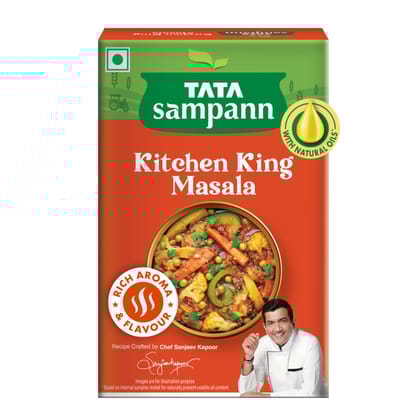 Tata Sampann Kitchen King Masala With Natural Oils, 100G, Crafted By Chef Sanjeev Kapoor, With Chefs Exclusive Tip, Rich Aroma & Flavour