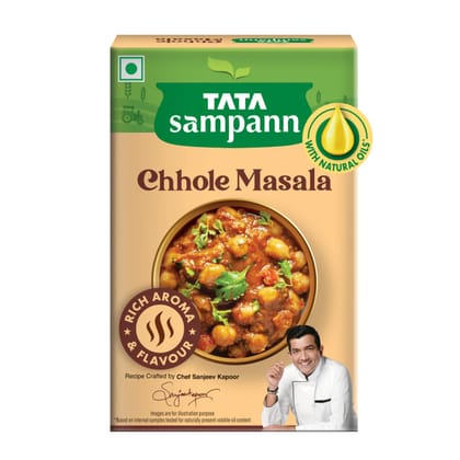 Tata Sampann Chhole Masala With Natural Oils, 100G, Chole Masala Powder, Crafted By Chef Sanjeev Kapoor, With Chefs Exclusive Tip, Rich Aroma & Flavour