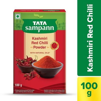 Tata Sampann Kashmiri Red Chilli Powder With Natural Oils, Natural Red Colour, 100 Gm