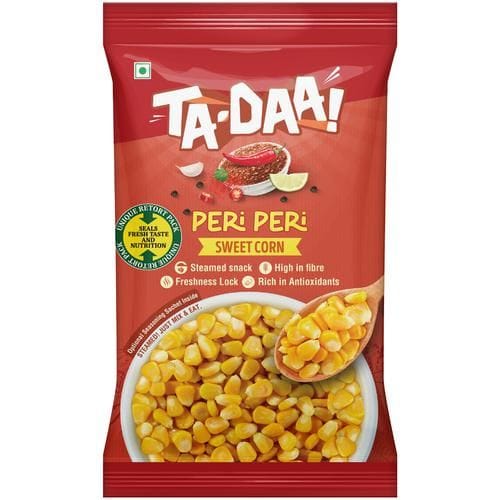 Tadaa Boiled Sweet Corn Kernel, Spice Up With Peri, Peri Seasoning, 225 G