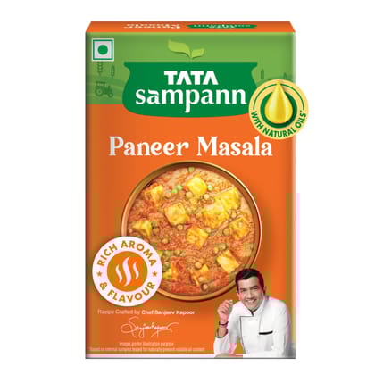 Tata Sampann Paneer Masala Powder With Natural Oils, 100G, Crafted By Chef Sanjeev Kapoor, With Chefs Exclusive Tip, Rich Aroma & Flavour