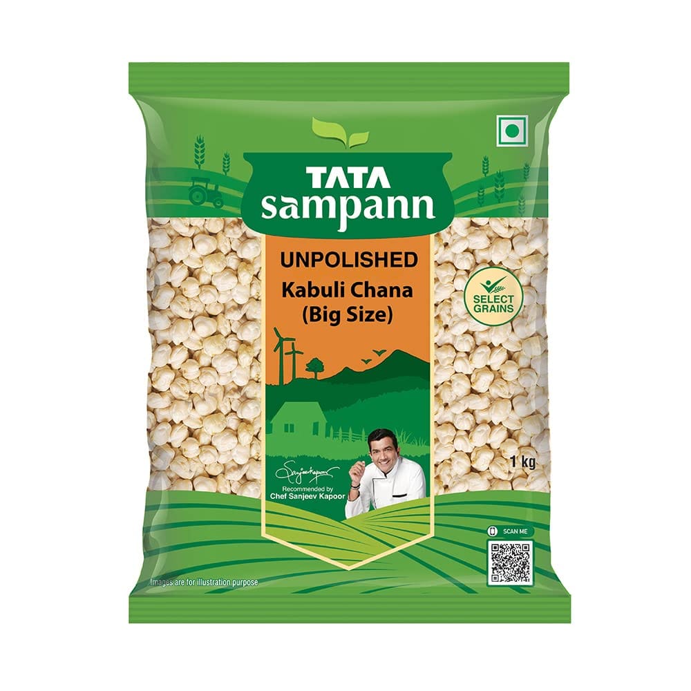 Tata Sampann Unpolished Kabuli Chana (Big Size), 1Kg