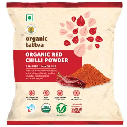 Organic Tattva Organic Powder, Red Chilly, 100 G Pouch