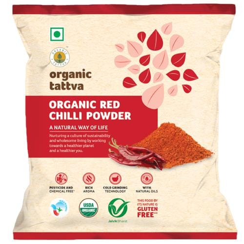 Organic Tattva Organic Powder, Red Chilly, 100 G Pouch