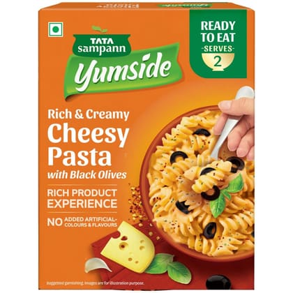 Tata Sampann Yumside Cheesy Instant Pasta With Black Olives, 285G, Ready To Eat Food, Ready In 60 Secs, No Added Artificial Colours & Flavours, Pack Of 1