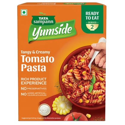 Tata Sampann Yumside Tomato Fusilli Instant Pasta, 285G, Ready To Eat Food, Ready In 60 Secs, No Added Artificial Colours & Flavours, Pack Of 1