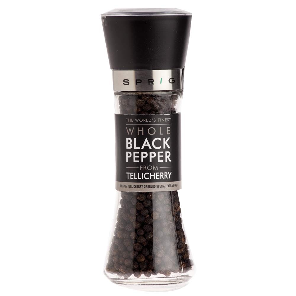 S P R I G Sprig Worlds Finest Black Pepper, Tellicherry Black Peppercorns, Black Pepper For Cooking, Seasoning & Finishing|No Artificial Flavors Or Colours, 100% Natural |High Grade Pepper Grinder Mill, 100G