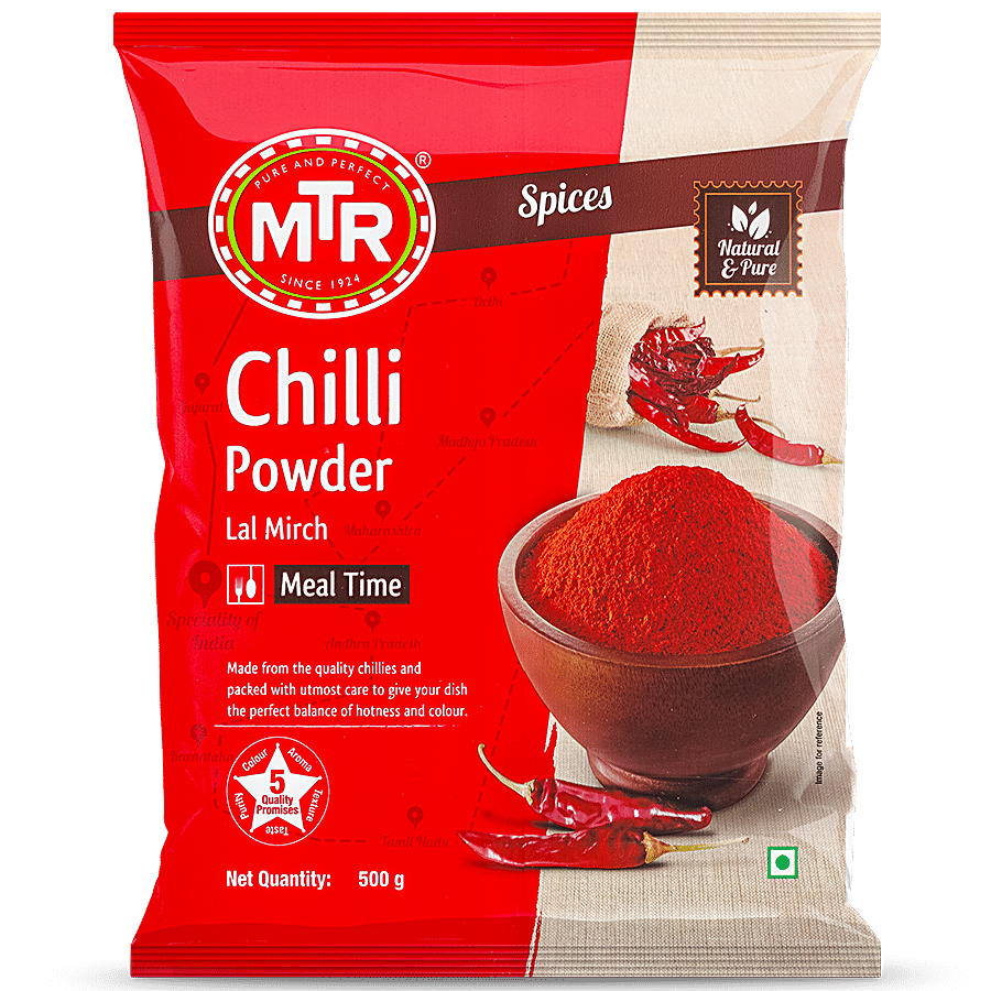 Mtr Chilli Powder/Menasina Pudi, Stemless, 500 G Pouch