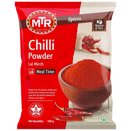 Mtr Chilli Powder/Menasina Pudi, Stemless, 100 G Pouch