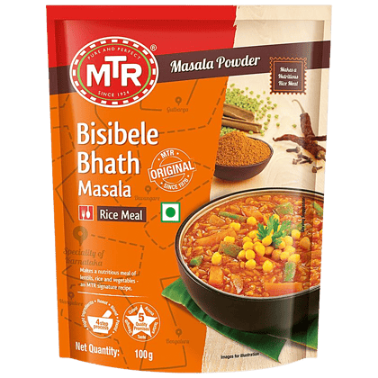 Mtr Masala, Bisibelebath Powder, 100 G Pouch