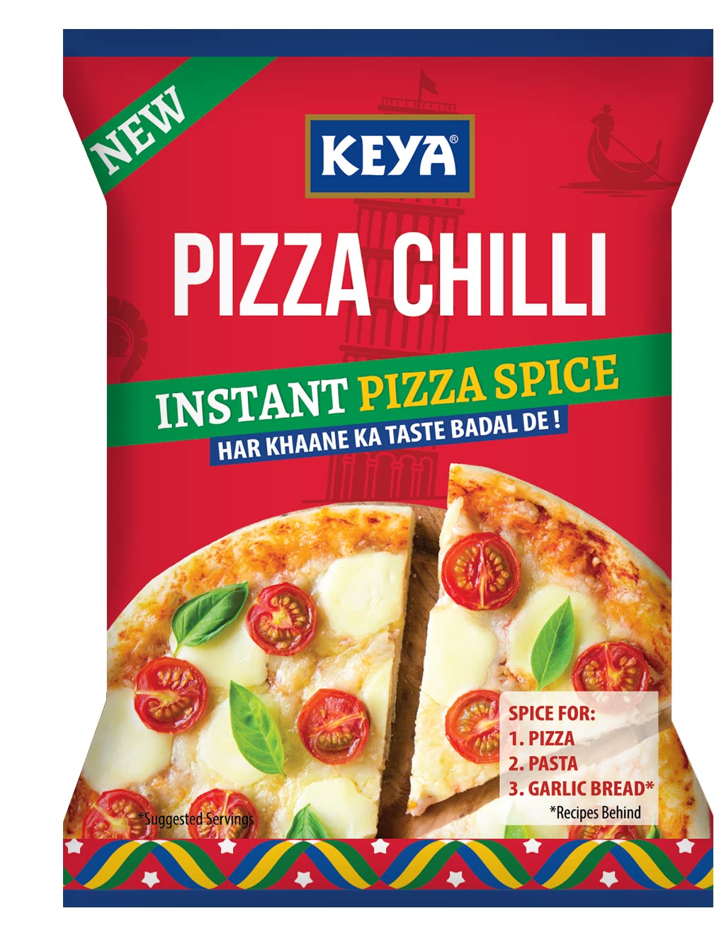 Keya Pizza Chilli, 10G Sachet, Pack Of 20